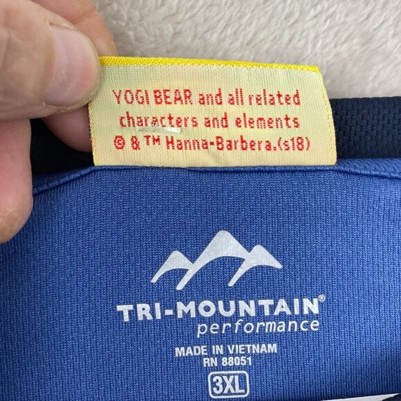 NWT Hanna-Barbera Mens Activewear Top 3XL Tri-Mountain Performance Shirt Blue - Picture 10 of 14